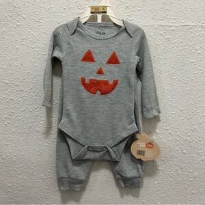 Chick Pea Boys Halloween Jack-O-Lantern Two Piece Outfit NWT 3-6 Months